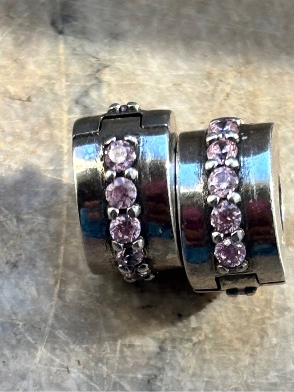 Pandora Pink Sparkling Row Clip Charm